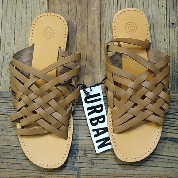 NWT Urban Outfitters Janna Woven Leather Sandals - Picture 3 of 7